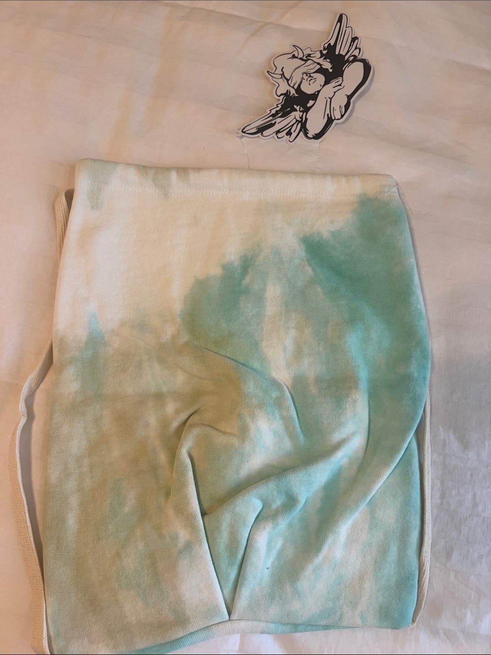 Boys Lie Tie-Dye Drawstring Backpack with Blue Angel Graphic - Picture 4 of 7